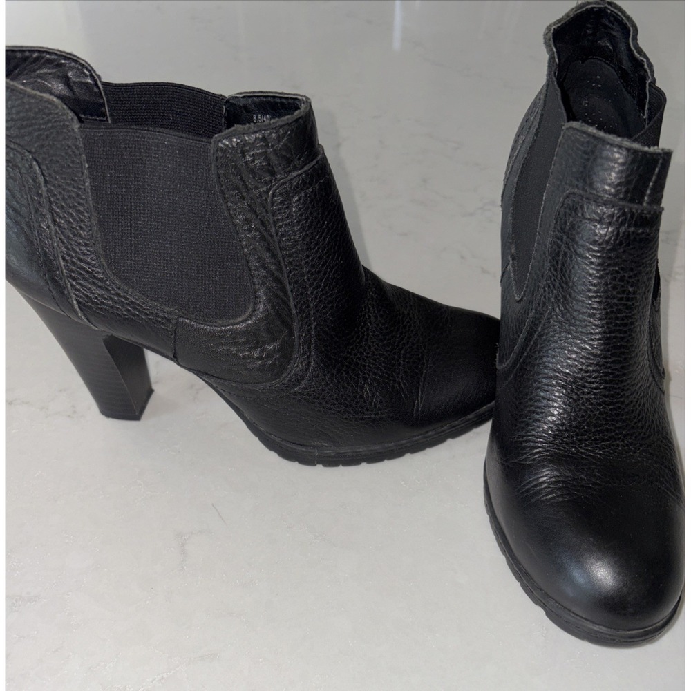 BOC Born Concept‎ Boots Tonya Bootie Black Women's 8.5 BC3583 Leather Heel Wedge